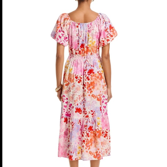 Derek Lam 10 Crosby Laine Floral Linen Puff Sleeve Maxi Dress Size 10 NWT - Picture 8 of 16